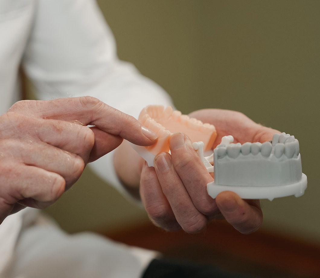 Patient relaxed in the chair during an implant visit